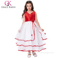 Grace Karin Cheap Sleeveless V-Neck Red Princess Flower Girl Baby Girl Summer Dress CL008937-3